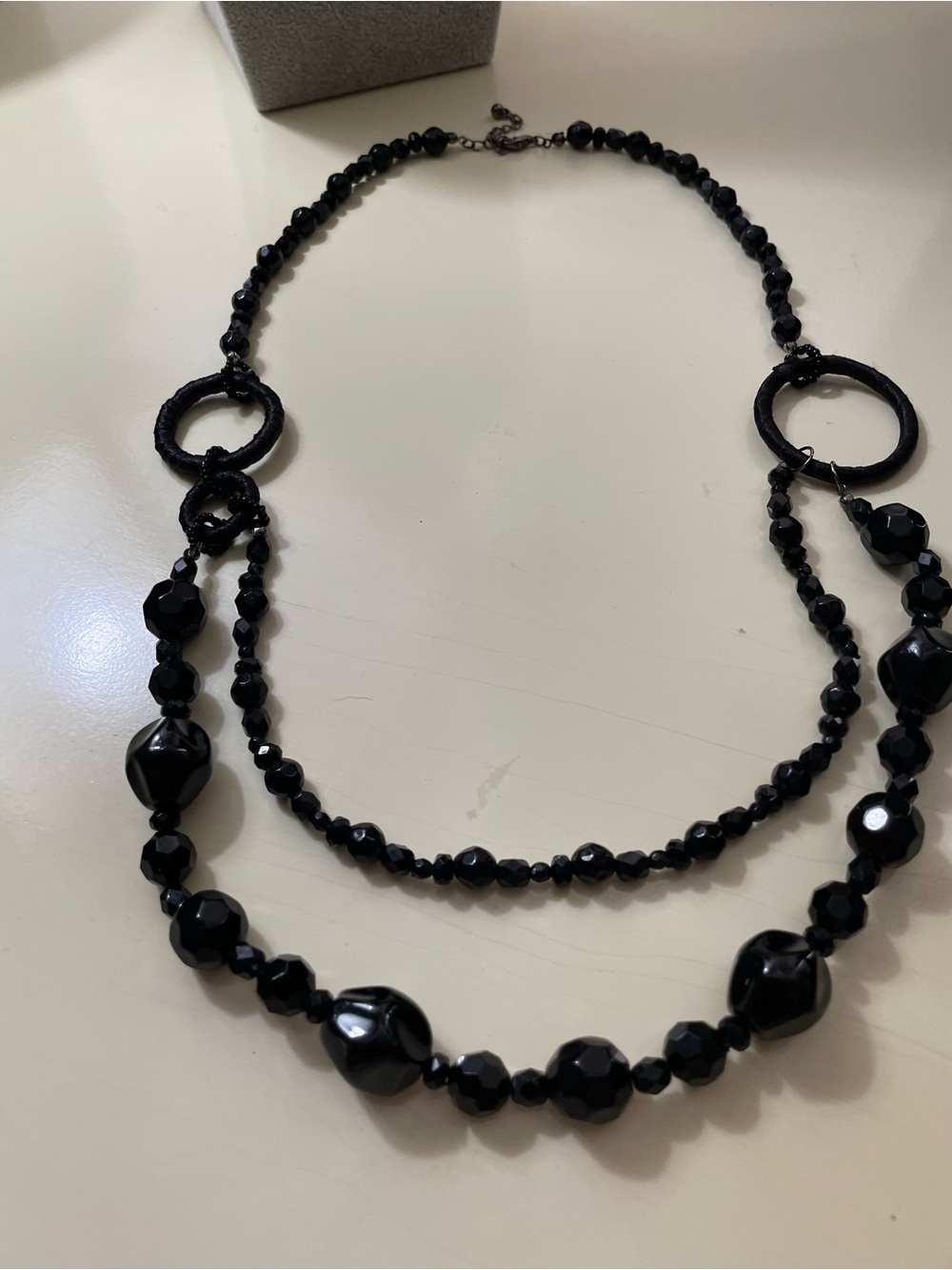 Black Beaded Multi-Strand Necklace - Women Jewelry